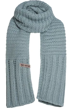 Knit Factory Alex Gebreide Sjaal Dames & Heren - Warme Wintersjaal - Grof gebreid - Langwerpige sjaal - Wollen sjaal - Heren sjaal - Dames sjaal - Unisex - - Groen - 200x45 cm
