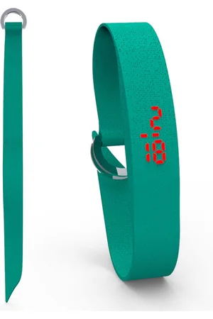Too Late Digitaal horloge - Fabric - katoenen band - Emerald