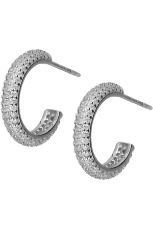 Zilver Oorbellen - Luxe Oorringen met Zirkonia - Gerhodineerd - 925- Amona Jewelry