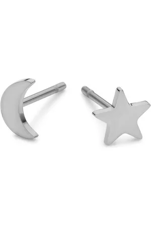 CO88 Elemental 8CE 70321 Stalen oorbellen - maan en ster - 6 mm