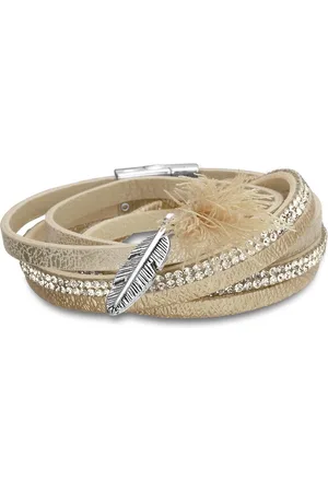 Montebello Armband Rani Gold - PU Leer - Bedels - 19cm