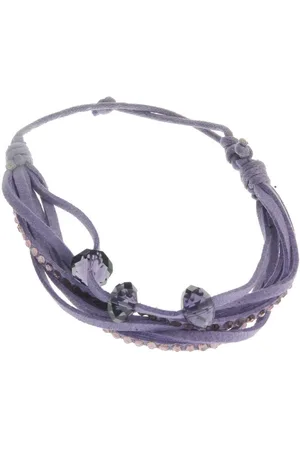 Behave Armband imitatieleer met kralen verstelbaar