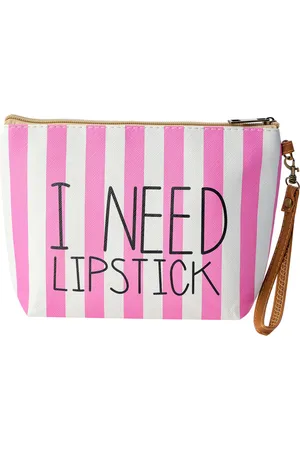 Clayre & Eef Melady Toilettas Dames 22*6*15 cm Roze Polyester Rechthoek Make Up Tasje Make-Up Etui