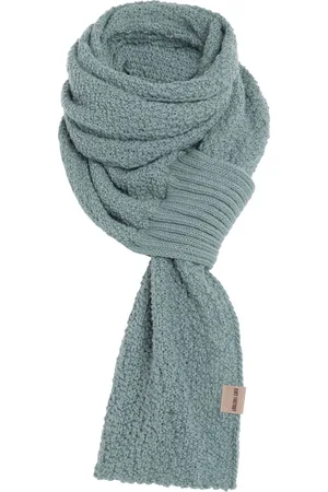 Knit Factory Haze Gebreide Sjaal Dames & Heren - Langwerpige sjaal - Rechte sjaal - Sjaal met eenvoudig knoopstuk - - Groengrijs - 200x50 cm