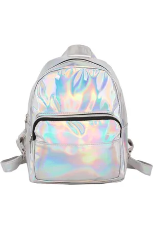 KIMU Holografische Rugtas Rugzak Tas Iridescent - Rugtasje Schooltas Kindertas Festival