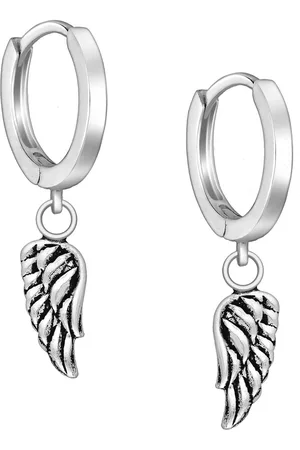 EAR IT UP Oorbellen - Oorringen - Vleugel - Wing - Geoxideerd 925 sterling - 26 x 12 mm - 1 paar