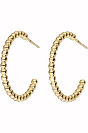 Zilver Verguld Dames Oorringen - Dames Oorringen - Goudkleurig Hoepel oorbellen - Hoops Earrings - Verguld Echte 925 - Amona Jewelry