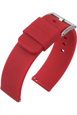 NATOS Silicone Rubberen Horlogebandje- Makkelijk Zelf te Monteren - Donkerrood 18mm