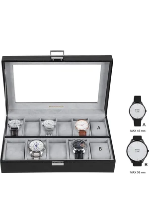 Merkloos Horlogedoos \ horloge opbergbox | kijkdoos | horlogedoos | Horlogekist - watch box jewelry box / 6 compartments