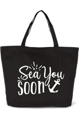 Merkloos Zomer strandtas met anker - Sea you soon