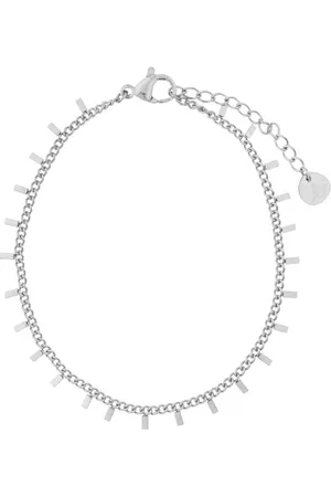 essentialistics Armband kleine staafjes - Volwassenen - Zilverkleur - Stainless steel (verkleurt niet) - Verlengkettinkje