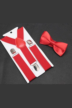 Merkloos Kinder Bretel met Vlinderstrik - Dandy Vlinderstrik - Feestelijke Kinderoutfit - Stoere Bretel met Strik