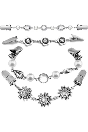 Merkloos 4 Stuks - Broche clip - Vestklem - Vestsluiting - vestclip dames -vestsluiting dames - vestspeld - Vestclip - Clip Met Haakje - Broche - ketting - blouse - gebreide jas - jurken - jas - Antislip Vaste Gesp- 4 Stijlen