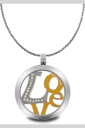 Silventi LOCKits Gift Set 989900098 - Stalen Collier met Hanger - Love - - & Goudkleurig - Munt 25 mm - Collier 70 cm