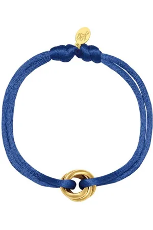 Yehwang Satijnen armband Knot - Verstelbaar - One Size - Kobalt - Trendy