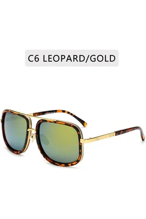Fler Stark Millionare Sunglasses - Trendy zonnebril met UV 400 bescherming - Goud/Leopard