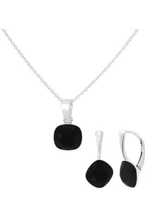 ARLIZI 1887 Sieraden set zwart Swarovski kristal - sterling