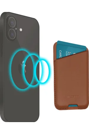 Accezz Leather Cardholder - Kaarthouder geschikt voor MagSafe - Pasjeshouder geschikt voor iPhone 12/13/14/15/16 - Sienna Brown
