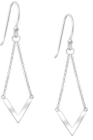 EAR IT UP Oorbellen - V - Chevron - Haak - 925 sterling - 48 x 13 mm - 1 paar