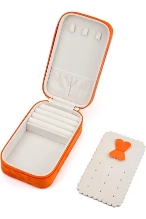 Merkloos Klein sieradenkistje voor dames - Oranje groot - voor ringen, oorbellen, halskettingen, polshorloge sieraden etui