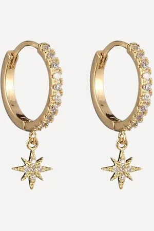 Margot Bardot Starburst Small Hoop Oorbellen Gold