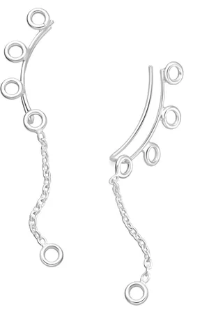 EAR IT UP Oorklimmers - Cirkels - Hanger - Ear climbers - Earclimbers - Ear crawlers - 925 sterling zilver - 25 x 23 mm - 1 paar