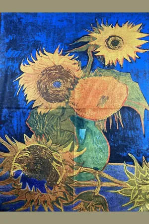 Merkloos Vincent van Gogh zonnebloemen van dikker materiaal met 2 kanten