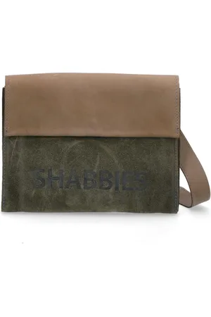 Shabbies Amsterdam Shabbies waxed suede with polished leather crossbody - small - Green