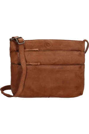Hide & Stitches Paint Rock Crossbody Schoudertas - Handige Ritsvakken - - 100% Leer