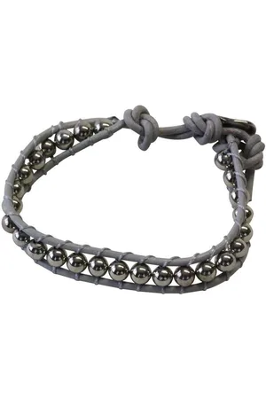 Behave Armband van imitatieleer met kraaltjes