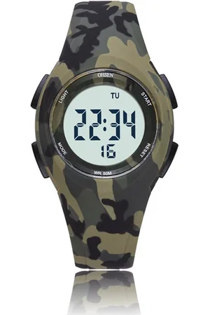 Lazy Cat Kinderhorloge – Stopwatch – Waterdicht – Backlight – Legergroen
