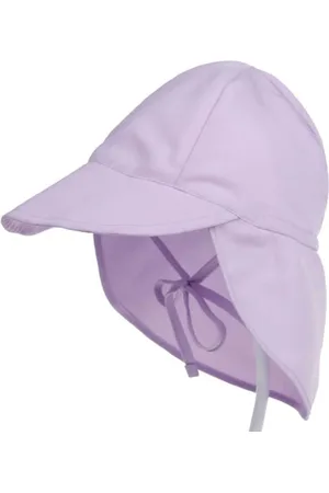 Merkloos Schattige Vakantie Zonnehoed nekflap Lila – Zomerhoedje met strikbandje | Baby – Peuter – Kinderen | 2 – 5 jaar | UV Werend | Verstelbaar | Zonneklep – Nek Beschermd | Strandhoedje - Zomer Accessoire | Voor op de fiets of onderweg! | DH Col