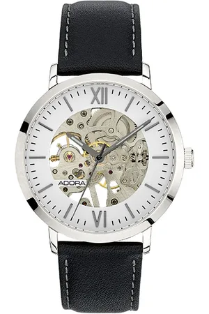 Adora Handopwinder horloge voor heren zilverkleurig AM3019