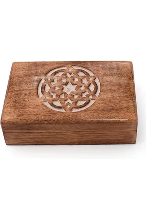 Merkloos Verjaardagcadeau-ideeën handgemaakte houten sieradendoos - decoratief - sieradenorganisator - aandenken doos - schatkist - snuisterijhouder - horlogedoos - opbergdoos - 8 x 5 inch - verjaardag - huisopwarming