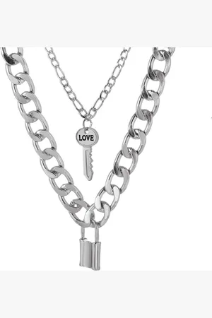 Joboly Slotje en Sleutel Layer Ketting - Dames - - 45 cm + 5 cm