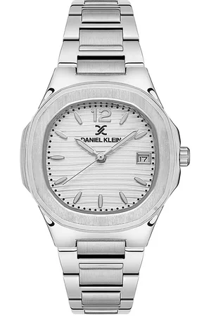 Daniel Klein DK.1.13581-1 - Horloge - Analoog - Dames - Vrouwen - stalen band - Achthoek - Metaal - Cijfers/Strepen - Datumaanduiding - Zilverkleurig - Wit