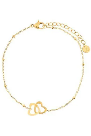 essentialistics Armband om te delen hartjes - Volwassenen - - Stainless steel (verkleurt niet) - Verlengkettinkje