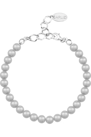 ARLIZI 1138 Parel Armband - Dames - 925 Sterling Zilver - 20 cm - 6 mm - Grijs