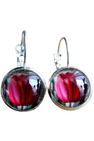 2 Love It Tulp B -Oorbellen - - Roze - Rood - Zilverkleurig