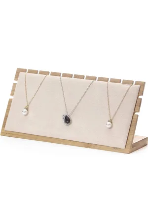Merkloos Sieraden Display Stand - Bamboe - Showcase voor hanger ketting - 3 beige