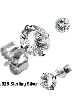 LMPiercings NL Zilveren oorbellen rond CZ steen 8 mm