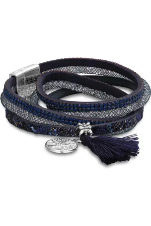 Montebello Armband Rani Blue - PU Leer - Bedels - 19cm