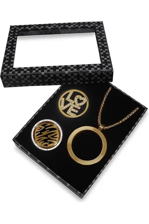 Silventi LOCKits 989900109 - Gift Set - Edelstalen Collier met Hanger - Munten Houder - Munten - Love en Zeebra - 60 + 5 cm/ 33 mm