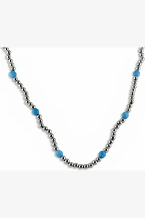 Silventi 9SIL-21161 Zilveren Ketting met Bolletjes - - 4 mm - Zilver - 3 mm - 38 + 5 cm - Rhodium - Zilver