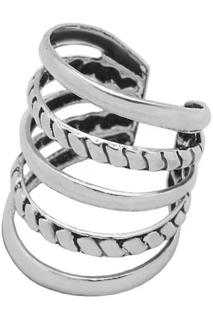 EAR IT UP Ear cuff - 5 banden - Zilver geoxideerd - 10 x 17 mm - 1 stuk