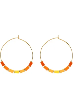 CO88 Oorbellen Dames - Oorringen - Emaillen Kralen - 30x0,8mm - 29,5mm Breed - - Staal - Goudkleurig - 8CE-70510