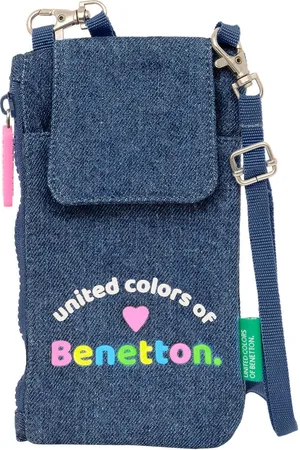 Benetton Portemonnee Denim Zak voor mobiel Blauw