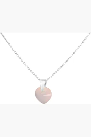 ARLIZI 2009 Ketting roze onyx hartje hanger - sterling - 44 cm