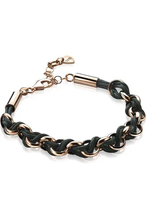 ZinZi Zilveren jasseron armband rosé verguld koord 18,5-21cm ZIA1035RG