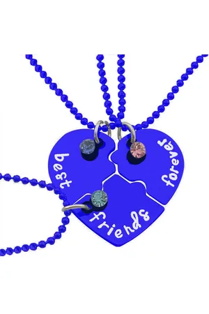 Bixorp Friends BFF Ketting voor 3 met Hartje en Kristalletjes - Vriendschapsketting Meisjes - Best Friends Ketting Vriendschap Cadeau voor Drie